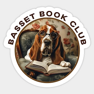 Basset Hound Gifts for Book Lovers Sticker